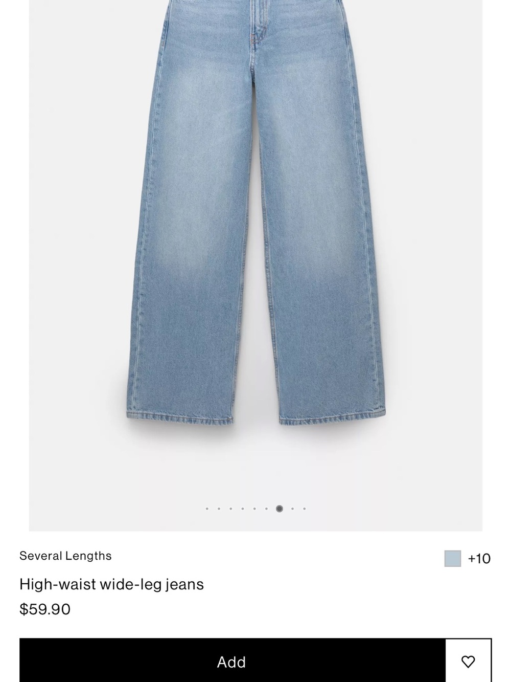 Wide-leg pull&bear light wash jeans
